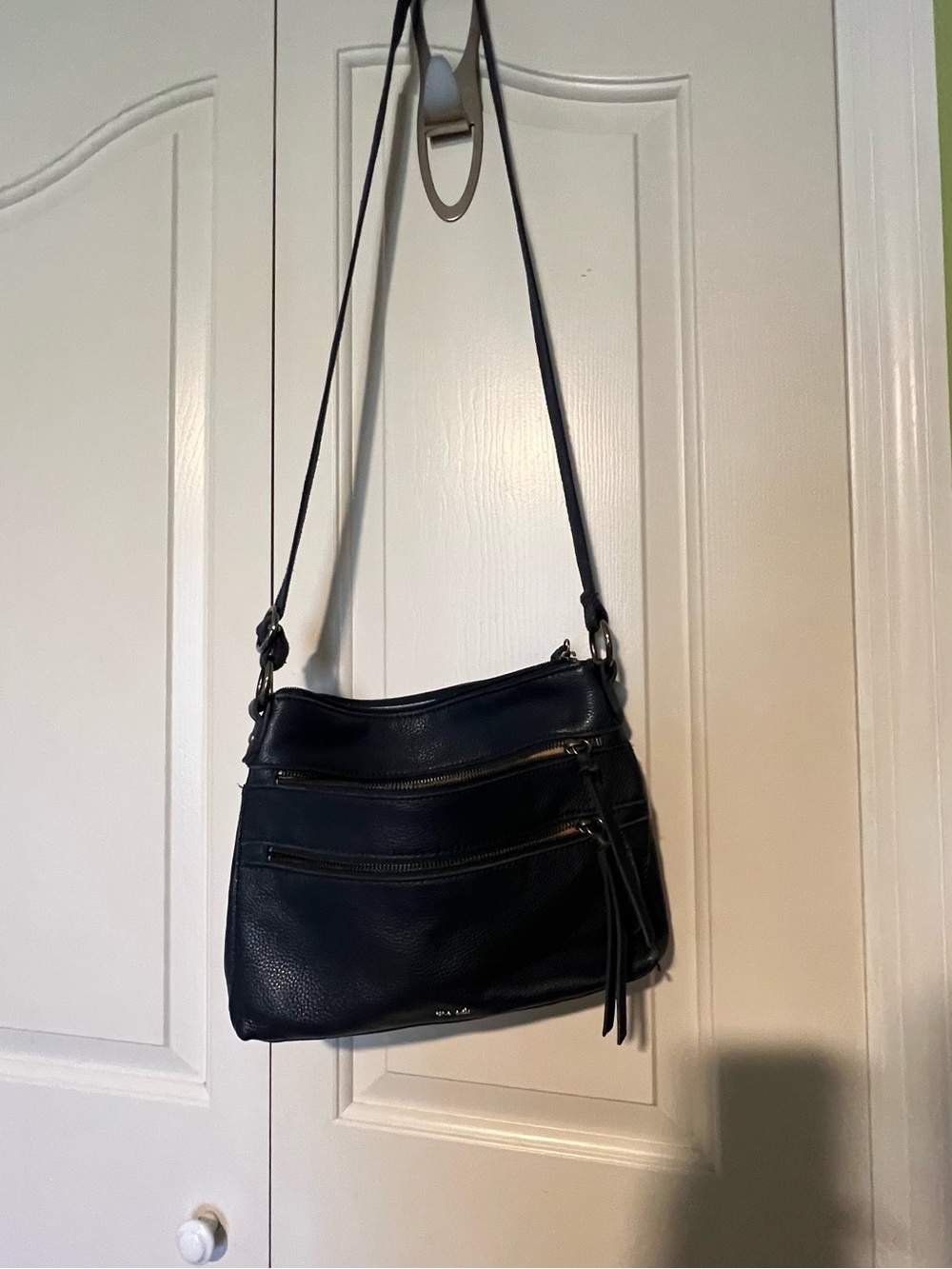 Classic “TheSak” navy Leather Crossbody Bag - Women's Shoulder Purse